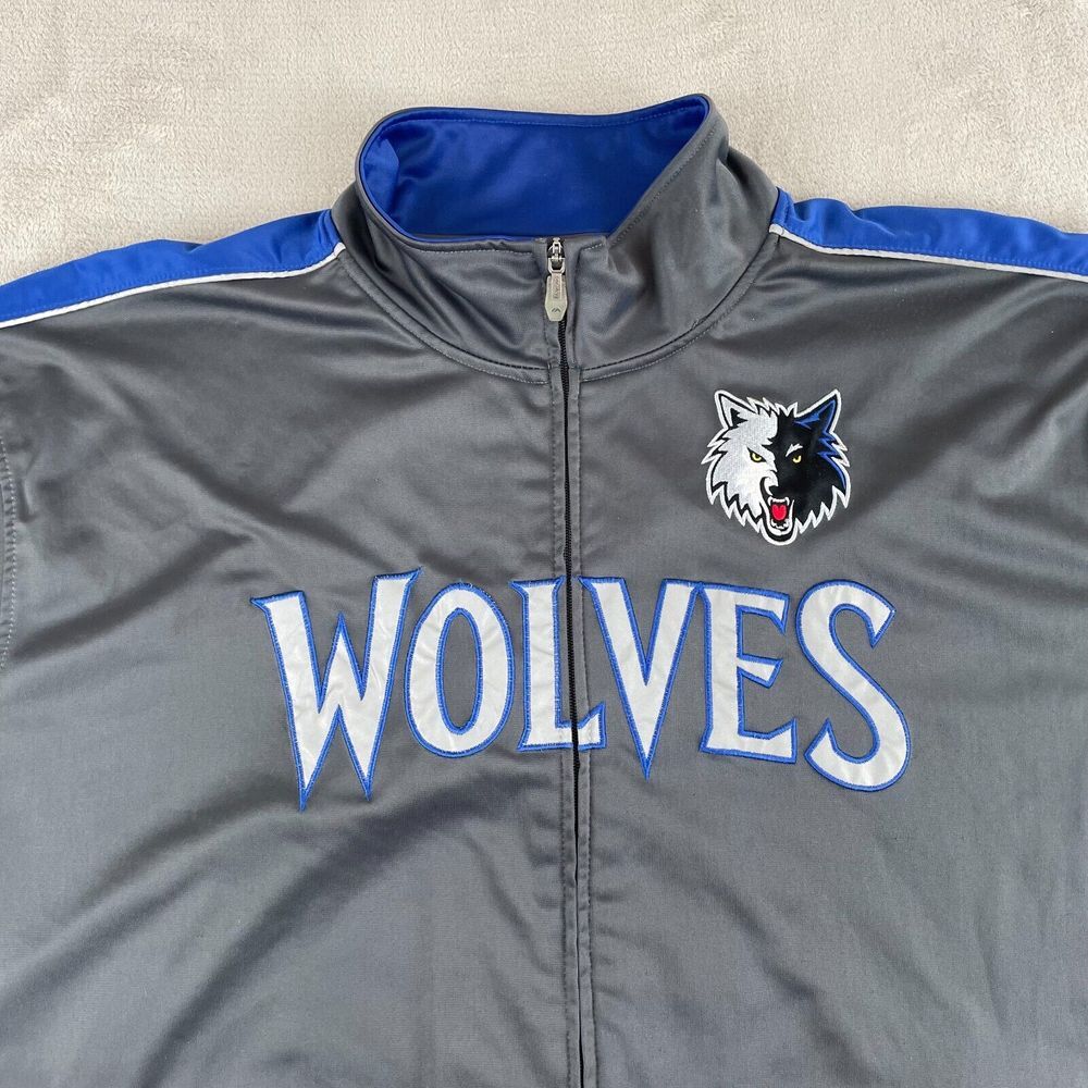 Majestic Minnesota Timberwolves Track Jacket Men 3XT Tall Grey Blue Full Zip NBA